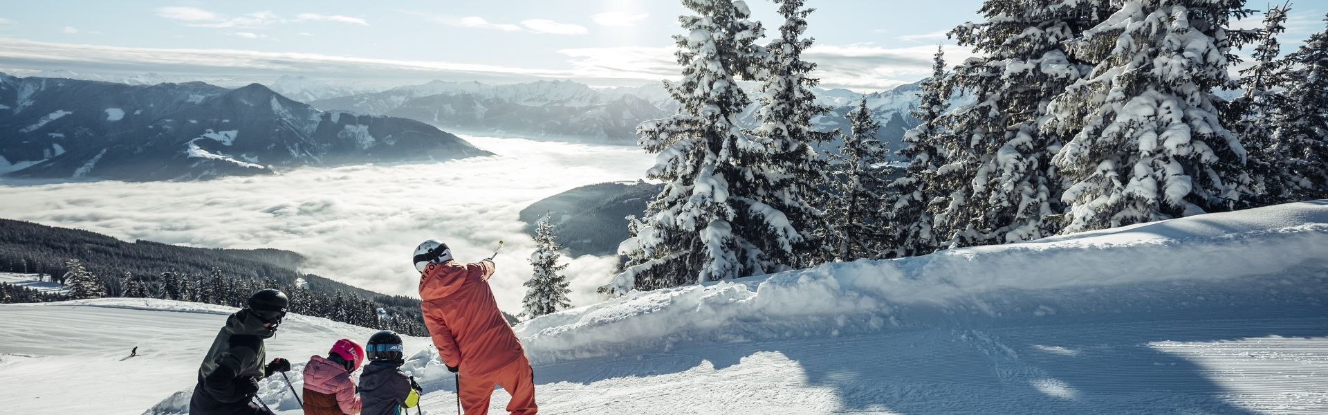 Family skiing